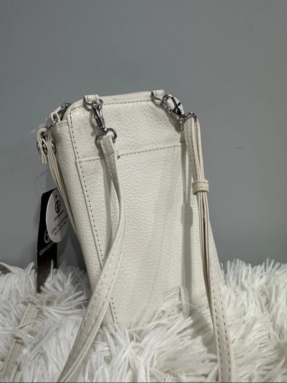 Giani Bernini White Wristlet Phone Crossbody